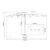 14FT Double Sided Polyester Outdoor Umbrella,Garden Umbrella With 12 Ribs,Patio Large Rectangular Umbrella,Base Not Included-Coolbibila - 4 of 4