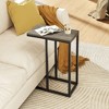 Tangkula C-shaped End Table Modern Sofa Side Table w/ Adjustable Foot Pads Rustic - 4 of 4
