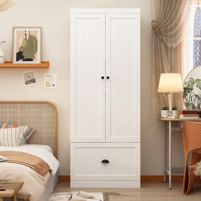 FUFU&GAGA White Entryway  Cabinet Storage  Closet Clothing Organizer