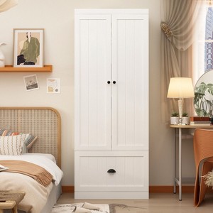 FUFU&GAGA White Entryway  Cabinet Storage  Closet Clothing Organizer - 1 of 4