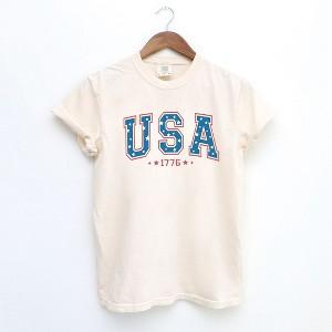 Simply Sage Market Women's USA 1776 Stars Short Sleeve Garment Dyed Tee - 1 of 2