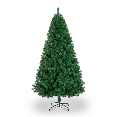 Angel Sar 7FT Half Christmas Tree, 881 PVC Branches with 230 LED Lights, Wall Mounted Design, Iron Bracket, Green