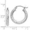 Black Bow Jewelry 3mm, 14k White Gold Diamond-cut Hoops, 20mm (3/4 Inch) - image 4 of 4