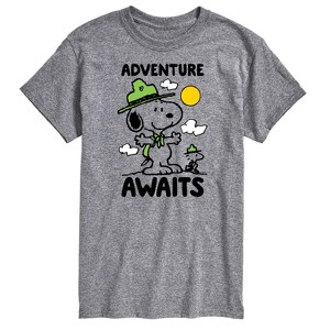Men's - Peanuts - Adventure Awaits Short Sleeve Graphic T-Shirt - 1 of 4