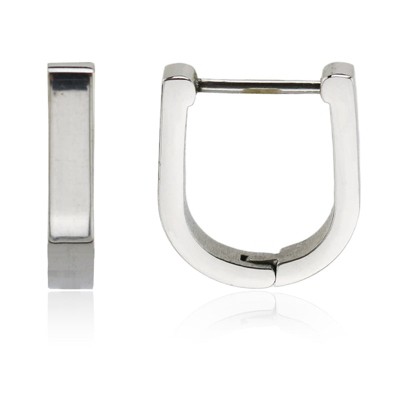 Slate by Rebl U-Shape Hoop Earring  Stainless Steel, 14.3x16.5mm