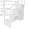 TUYOHW Full Size Loft Bed with Storage Staircase & Wardrobe,Metal Loft Bed with Desk,Storage Shelves,Charge Station,LED Lights for Teens & Adults - 3 of 4
