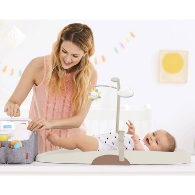 Oat Cushioned Foam Baby Changing Pad with Toy Bar