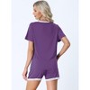 cheibear Women's Soft Shorts Sleeve Nightwear with Pockets Pajama Set 2 Pcs - 3 of 4