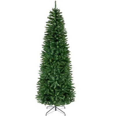 Best Choice Products Unlit Pencil Christmas Tree, Spruce Style Holiday Décor w/ Metal Base