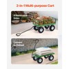 VEVOR 900 Lbs Steel Garden Cart on Wheels, Heavy Duty Pullable Garden Wagon Yard Cart, Outdoor Metal Utility Wagon with 10" Tires, Green - 4 of 4