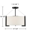 Possini Euro Design Mariner Modern Ceiling Light Semi Flush Mount Fixture 17 1/4" Wide Black 3-Light White Drum Shade for Bedroom Kitchen Living Room - 4 of 4