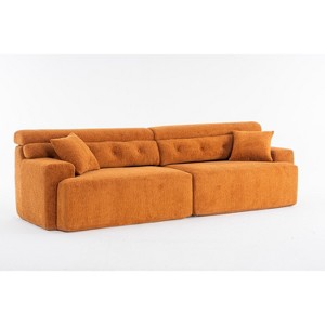 TiramisuBest LY-003 Beige White Deep Seat Compression Sofa 3 Seater with Beige for sofa - 1 of 4