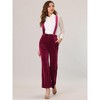 Allegra K Women's Velvet Wide Leg Retro Shiny Glitter Overalls Jumpsuits Pants - 2 of 4