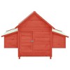 vidaXL Chicken Coop Hen House with 2 Nesting Boxes Chicken Pen Solid Fir Wood - Red and White - 3 of 4