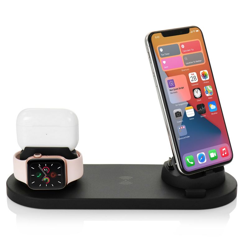 Trexonic Wireless Charger 6 in 1 Charger Dock with Wireless Charging Station in Black, 3 of 14