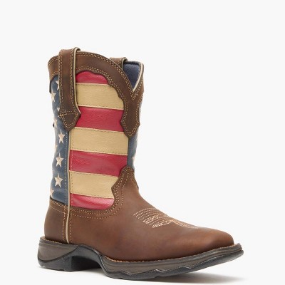 Women's Durango Patriotic Pull-On Western Flag Boot, RD4414, Brown