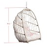 CAVINAS PE Egg Outdoor Swing Chair with Cushion and Headrest Pillow,Rattan Porch Swing for Bedroom,Garden,Courtyard,White - 3 of 4
