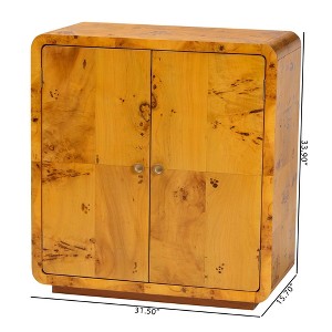bali & pari Netra Real Burl Wood Storage Cabinet Light Mappa Burl - 1 of 4