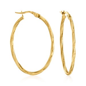 Ross-Simons Italian 18kt Yellow Gold Oval-Shaped Twisted Hoop Earrings - 1 of 4