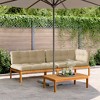 vidaXL Pallet Sofa Set Set of 3 Beige cushion Solid Acacia wood Medium - 2 of 4