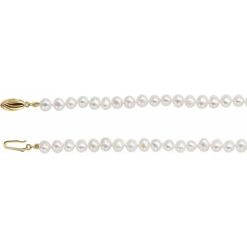 Pompeii3 16" 14K Yellow Gold Freshwater Cultured Pearl Necklace 5-5.5mm, 3 of 6