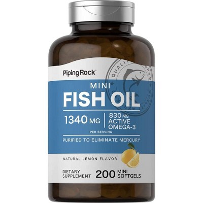Piping Rock Fish Oil 1340mg | 200 Mini Softgels | Lemon Flavor