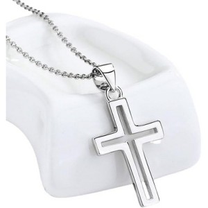 Clotth Sterling Silver Cross Necklace for Women - 925 Silver Choker with Cubic Zirconia,Faith-Based Accessory for Wedding,Birthday - 1 of 4