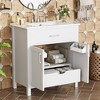 FAMYYT 30 in. Single Sink Freestanding White Bath Vanity with White Ceramic Top, Ample Storage - 3 of 4