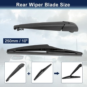 Unique Bargains Toyota Rav4 13-19 Plastic Rubber Windshield Wipers 10" Black - 1 of 4