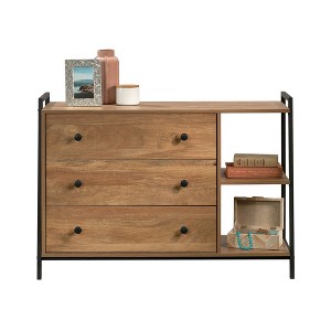 ORRD Industrial Brown Dresser, 3 Drawer Dresser with 2 Open Shelves & Metal Frame, Bedroom Storage Cabinet & Nightstand - 1 of 4