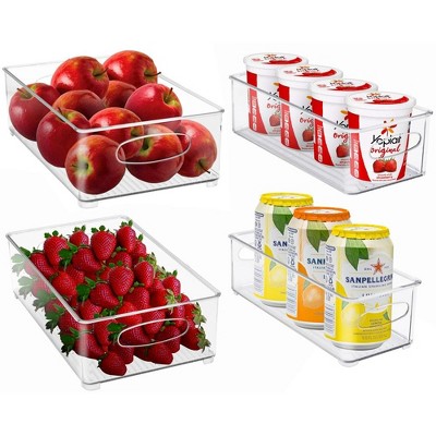 Sorbus Clear Fridge & Pantry Plastic Storage Bins (4 Pack) : Target