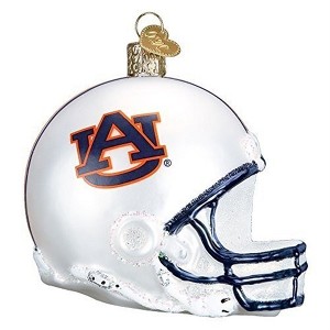 Old World Christmas Glass Blown Ornament for Christmas Tree, Auburn Football Helmet - 1 of 2
