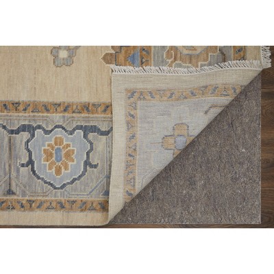Karina Hand Knotted Blue and Beige Wool Area Rug
