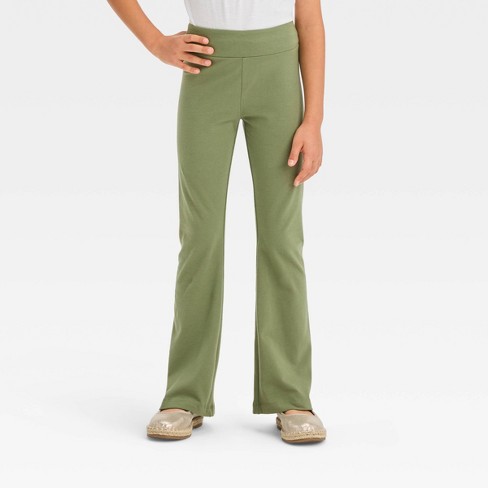 Girls' Flare Leggings - Cat & Jack™ Olive Green Xs : Target