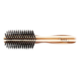Bass Brushes Shine & Condition Hair Brush Premium Bamboo Handle with Premium 100% Pure Firm Natural Boar Bristles Half Round - 1 of 3
