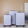 Gulches Hardshell Suitcase Spinner Wheels PP Luggage Sets Lightweight Suitcase with TSA Lock,3-Piece Set (20/24/28) ,Silver - 2 of 4