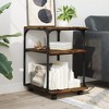 vidaXL Printer Stand 3-Tier Smoked Oak 16.9"x18.9"x25.2" Engineered Wood - 4 of 4