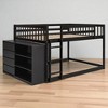 Full Over Full Bunk Bed with Storage Drawers and Shelves, Solid Wood Frame, No Box Spring Needed, Gray, Space-Saving Design - 3 of 4