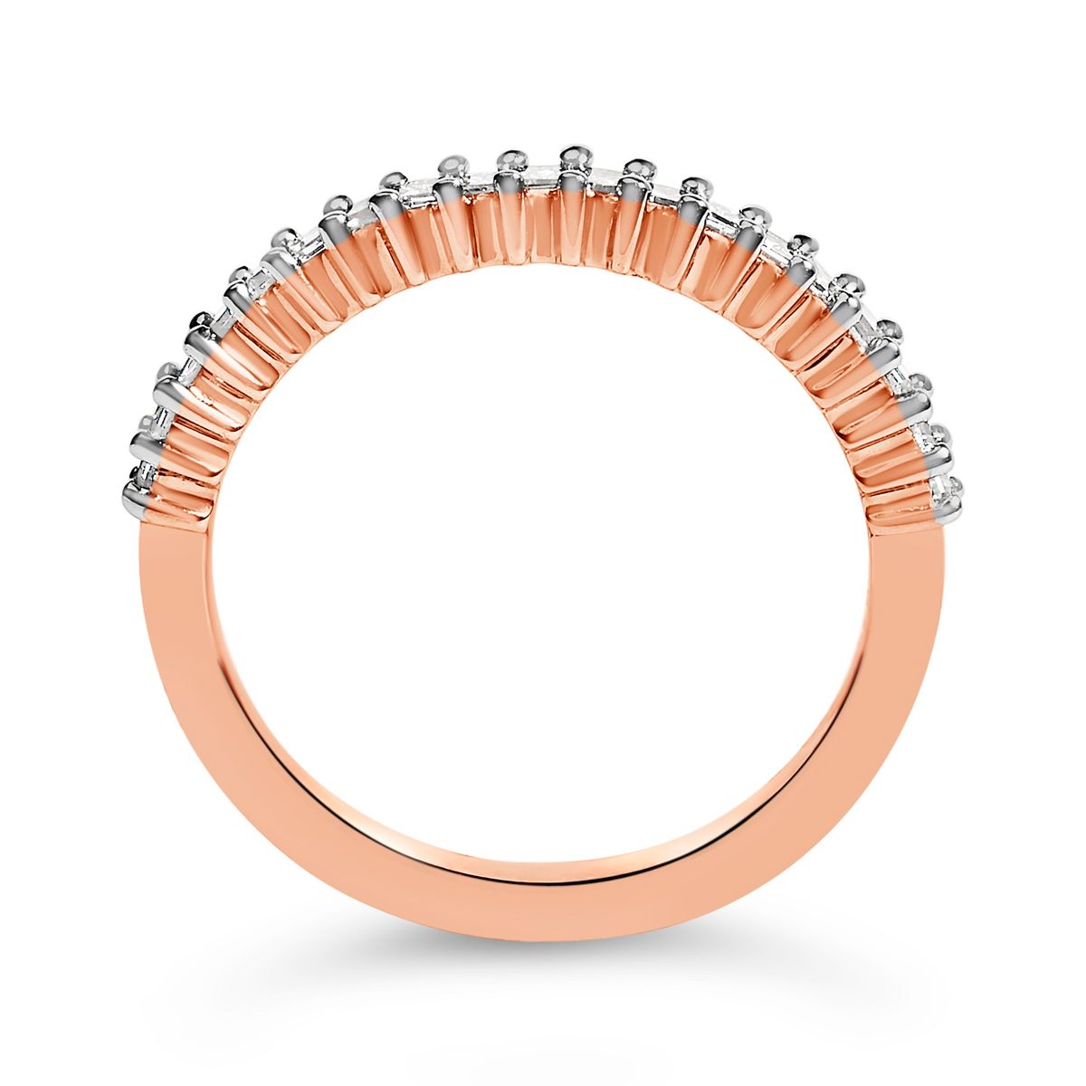 Haus of Brilliance 10K Rose Gold Plated Sterling Silver 1/3 Cttw Diamond Band Ring - thumbnail 5