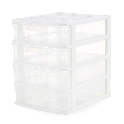 Gracious Living Clear Mini 2 Drawer Desk And Office Organizer With