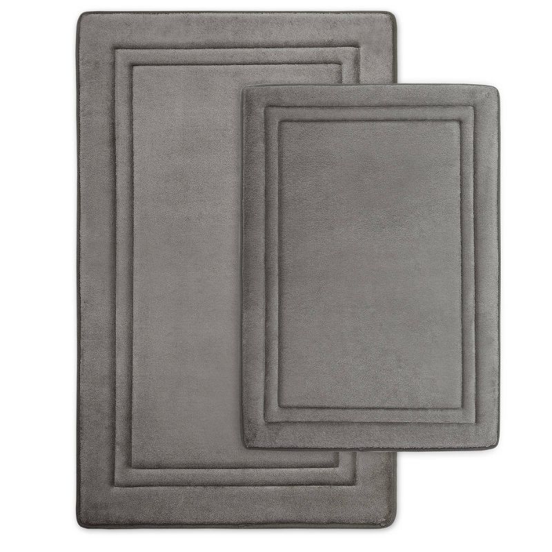 MICRODRY Quick Drying Framed Memory Foam Bath Mat/Runner with Skid Resistant Base, 1 of 4