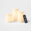 3pk 3'' x 4'' 3'' x 5'' 3'' x 6'' LED Flameless Black Wick Candle Cream - Threshold™ - 3 of 3