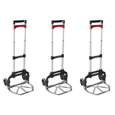 Magna Cart Personal MCX Folding Aluminum Luggage Hand Truck Cart with Telescoping Handle and Ball Bearing Rubber Wheels, 150 Pound Capacity