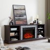 70" Modern TV Stand with 23" Electric Fireplace Insert, Large Media Console Table with Faux Stacked Stone Surround and Spacious Storage Cabinet - 4 of 4