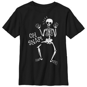 Boy's Lost Gods Halloween Happy Oh Snap Skeleton T-Shirt - 1 of 4