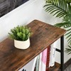Resenkos 39.25"W x 12.5"D x 36.25"H 3-Tier Console Table Industrial Style Storage Metal Wooden Shelf, Adjustable Feet, Assembly Required, Black Brown - 2 of 4