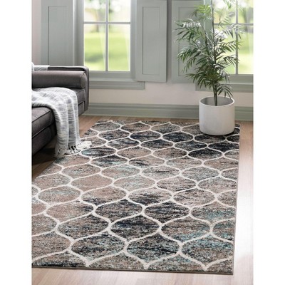 Unique Loom Trellis Frieze Rounded Trellis Indoor Woven Area Rug