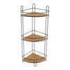 Evideco French Home Goods 3-Tier Bamboo Corner Storage Tower with Metal Frame – No Assembly Required, Ideal for Bathroom or Kitchen Organization - 2 of 4