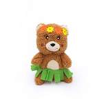 ZippyPaws Cheeky Chumz Summer Bear with Grass Skirt Dog Toy