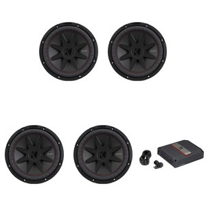 Kicker 12 Inch CVR Woofer (4) 52CVR122 Package with 51LX16501 Amplifier - 1 of 4